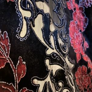NWT Black and Red Velvet feel scarf or wrap approximately 21” x 70”